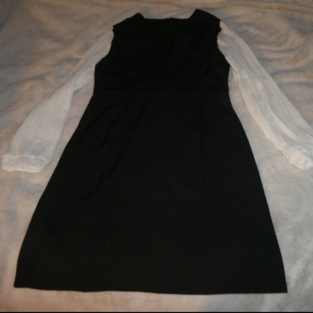 Black (with white long sleeves) dress